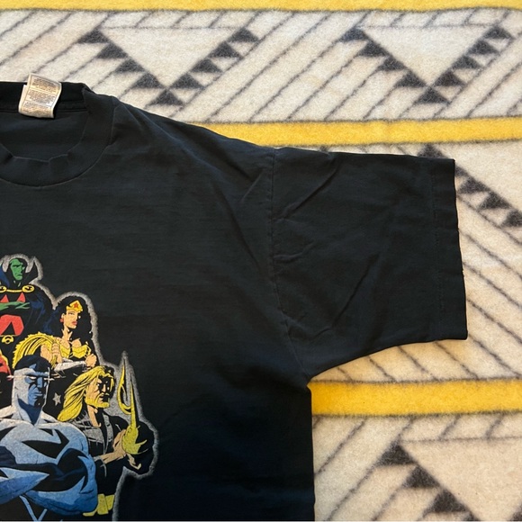 Vintage Fruit of the Loom Justice League T Shirt Superman Batman Black US Comps. - Picture 5 of 16